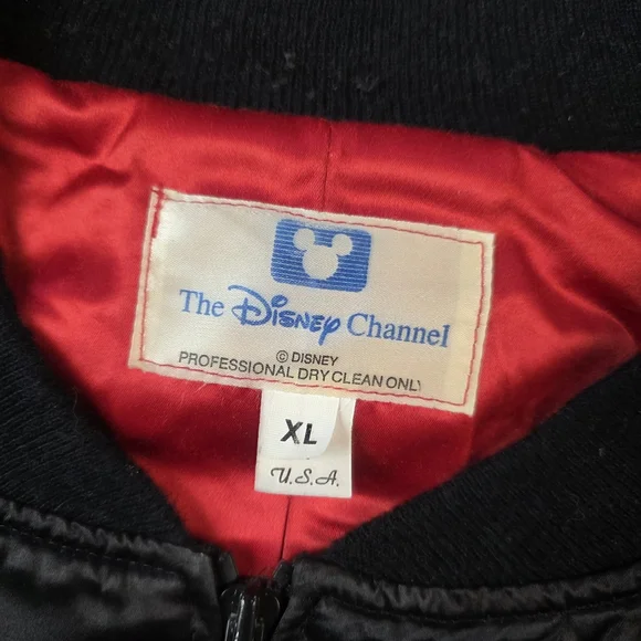 Vtg 80s 90s Disney Channel Mickey Mouse Satin Bomber Jacket XL USA Retro - Picture 11 of 13